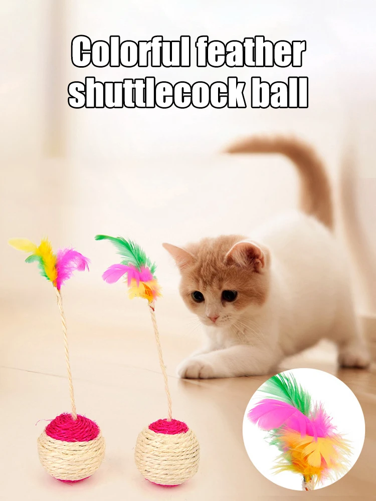 Sisal Feather Shuttlecock Cat Toy – detail image 2