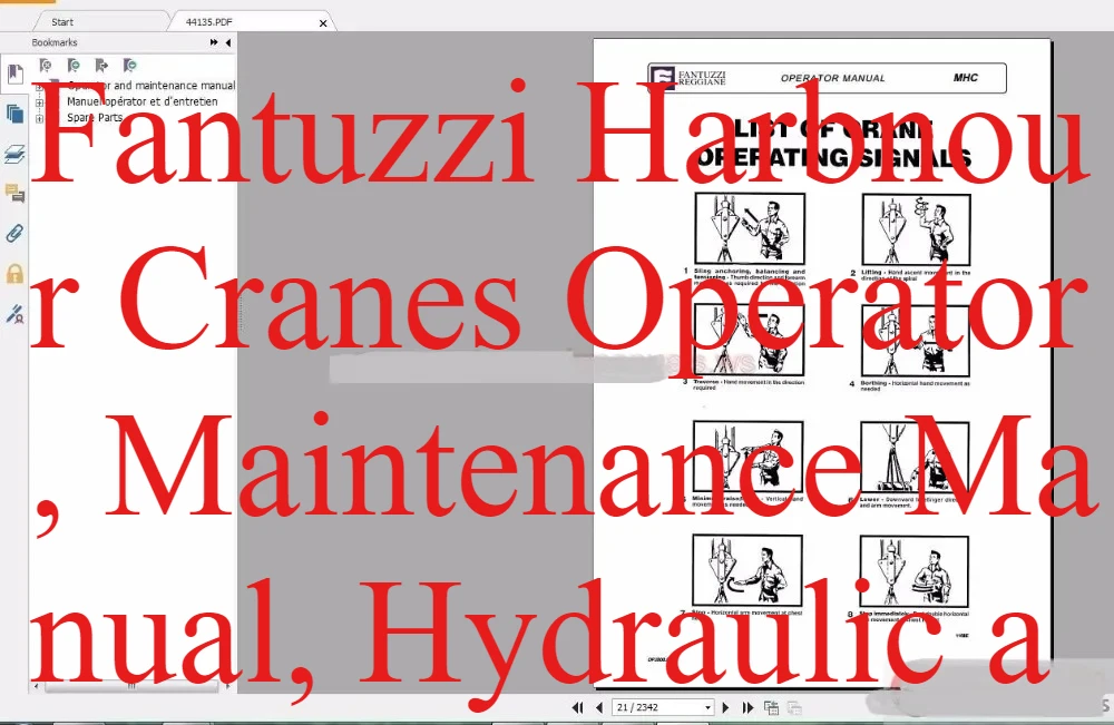 

АвтоDVD Fantuzzi Harbnour Cranes Operator, руководство по техническому обслуживанию, схема гидравлической и электрической схемы