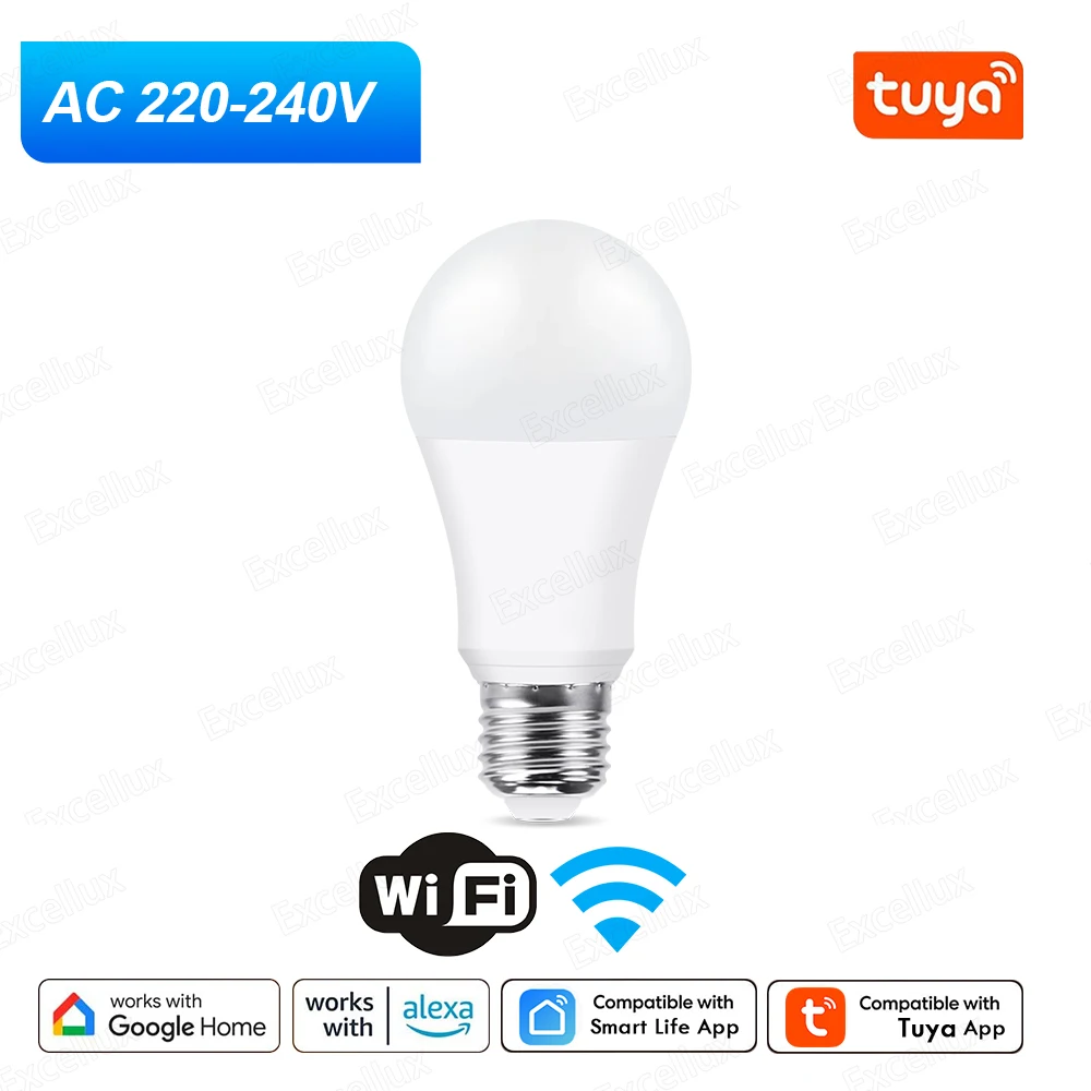 Tuya E27 LED-lamp App-besturing Bluetooth/WiFi LED-lampen 15W RGB CW WW Slimme lamp Werkt met Amazon Alexa Google Assistent