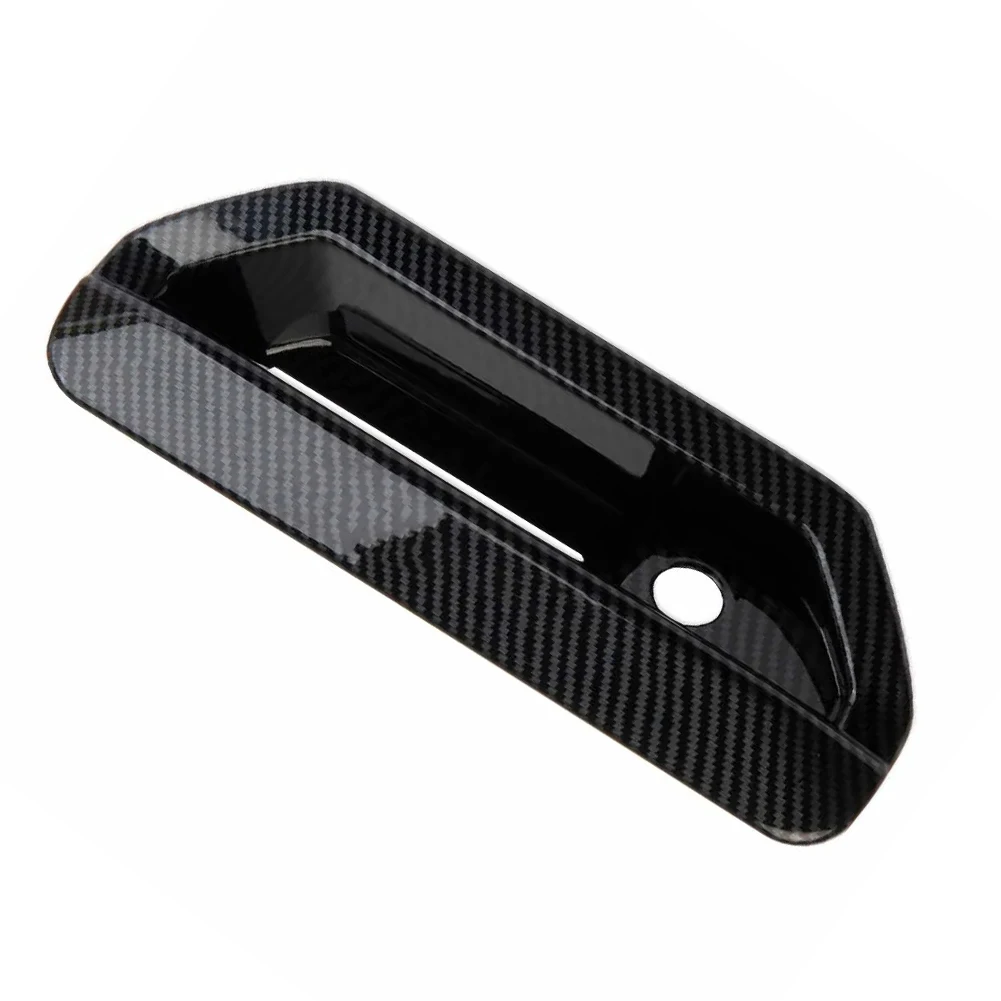 Carbon Fiber Texture ABS Rear Trunk Tailgate Door Handle Cover Trim Fit for Hyundai Santa Cruz 2022-2023