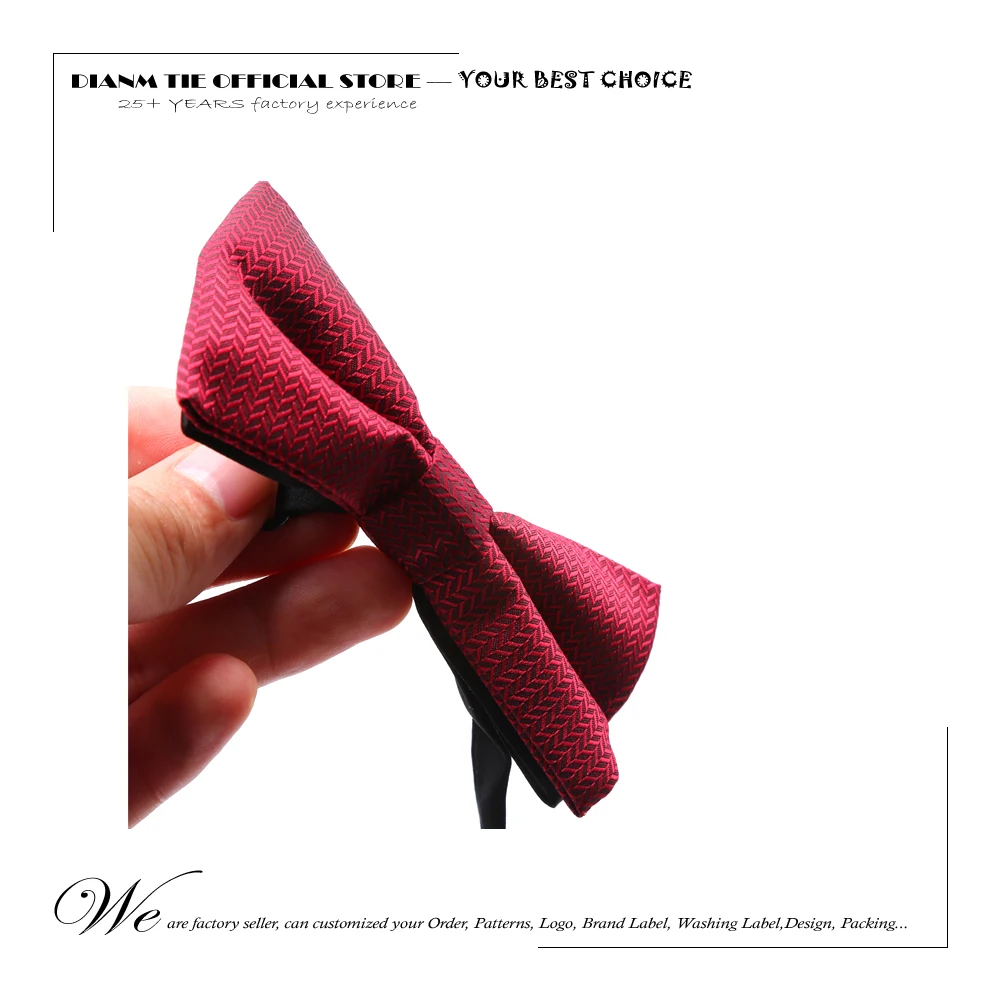 남자를위한 조정 가능한 Pre-tied Bow Tie 보라색 검정색 노란색 점 Stried Double Fold Bow Ties 방수 웨딩 비즈니스 Bowtie