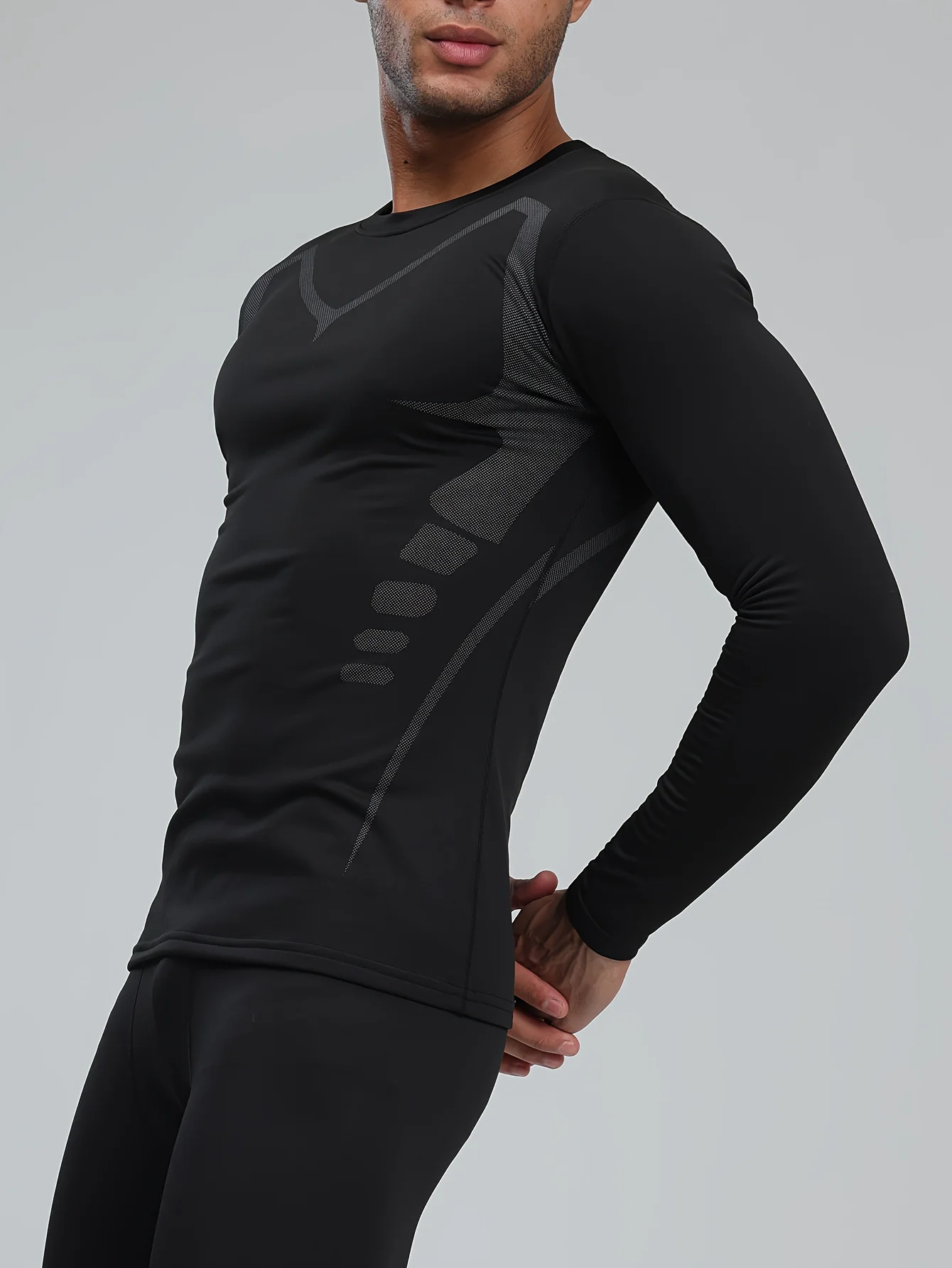 

Мужской теплый топ-футляр, футболка с длинными рукавами и компрессионным принтом для занятий спортом и фитнесом, осенне-зимний топ для тренировок на открытом воздухе