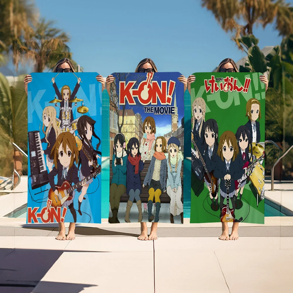 Anime K-ON Beach Towel Cartoon Cute Summer Kids Large Bath Pool Beach Towel Microfiber Absorbent For Swimming Travel