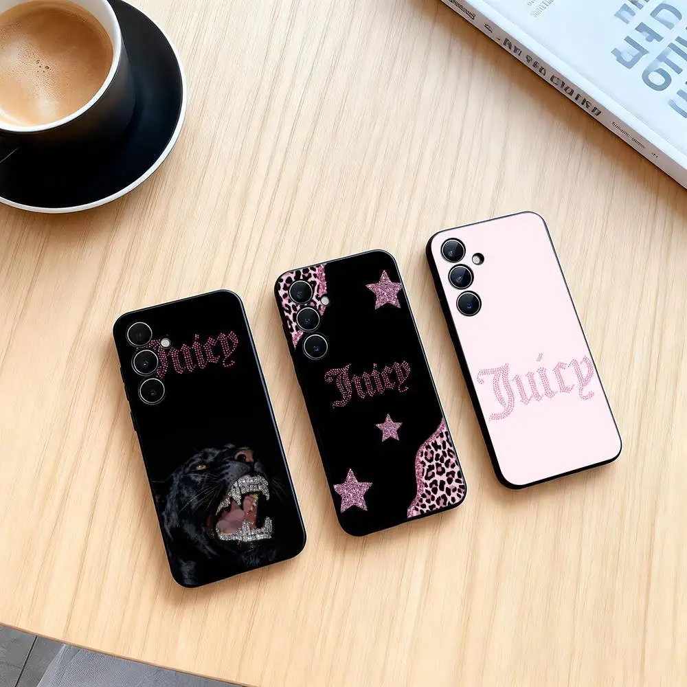 Fashion Juicy C-Couture Phone Case For Samsung Galaxy A73,A72,A71,A70,A53,A52,A51,Soft Silicone Black Cover