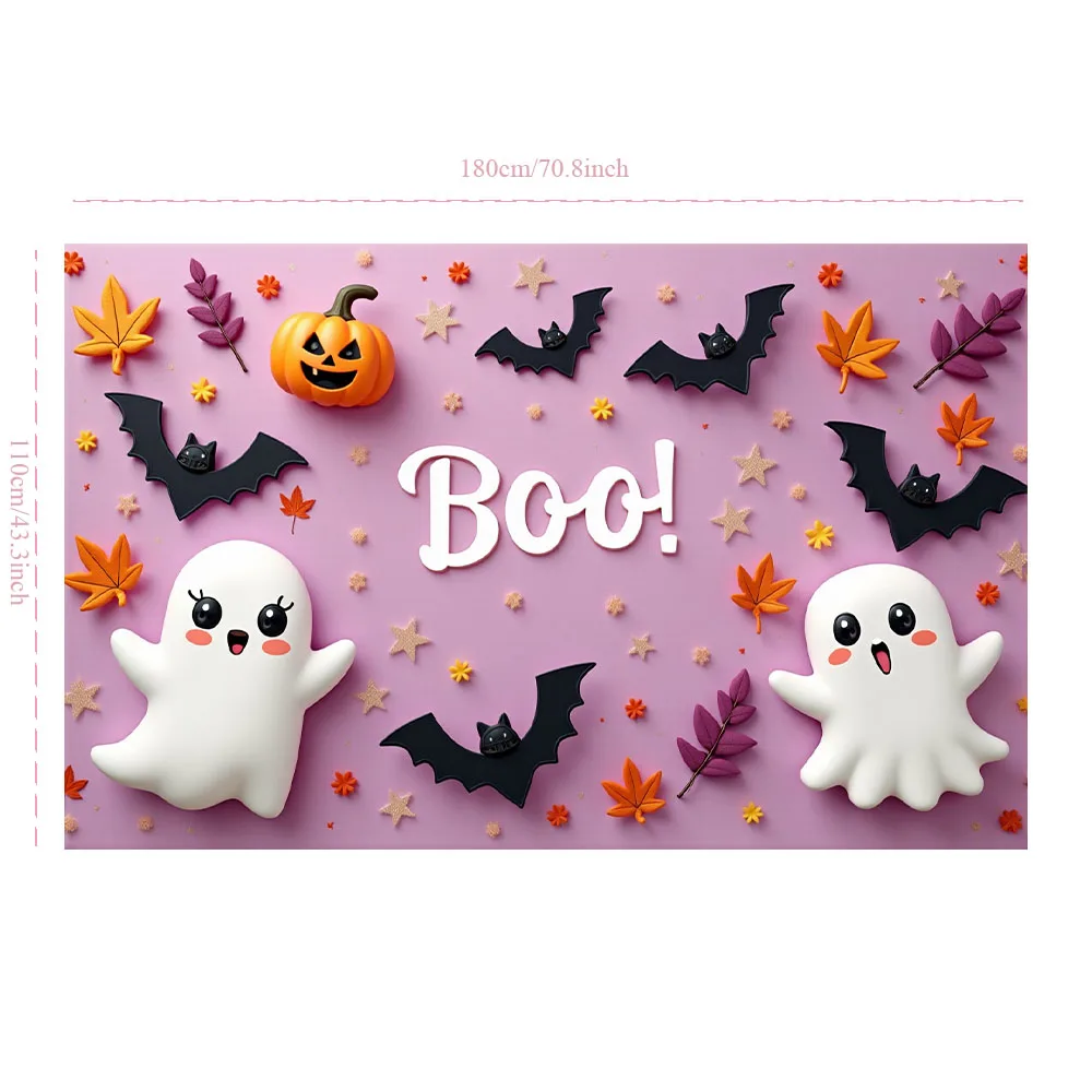 Halloween Decoration 180X110cm Pink Wall Spooky Ghost Booing Pumpkin Photography Backdrop Girls Baby Birthday Party Decor