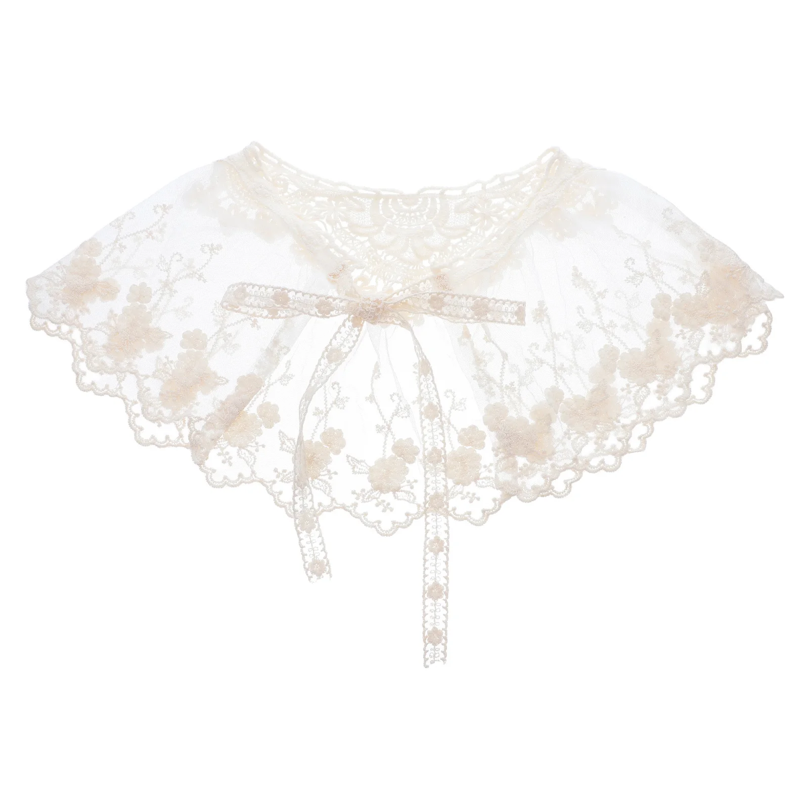 

Lace Choker Tie Collar Detachable Floral Shawl Women Summer Accessory Portable Comfortable Elegance Enhancement Stylish Outfit