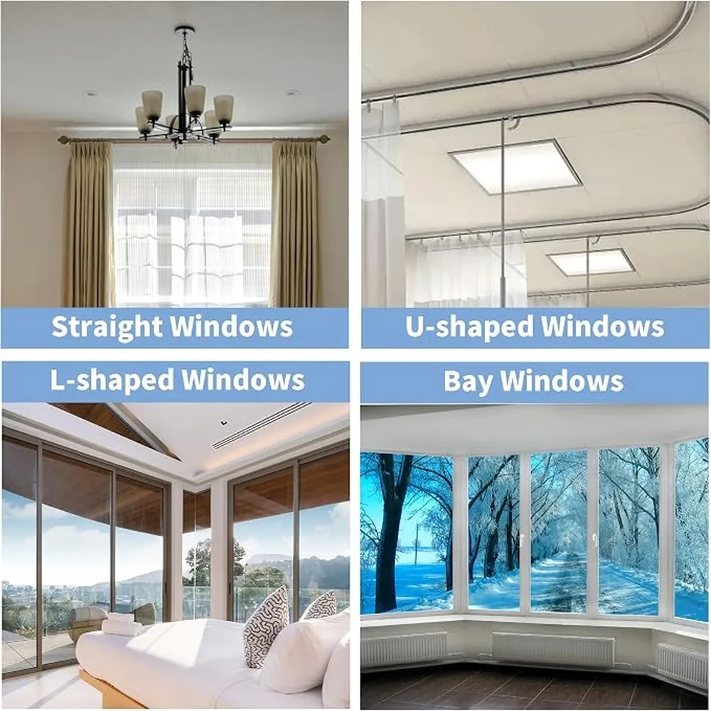 Hospital Curtain Track System Self Adhesive Curtain Track Ceiling Mount With Heavy Duty Support