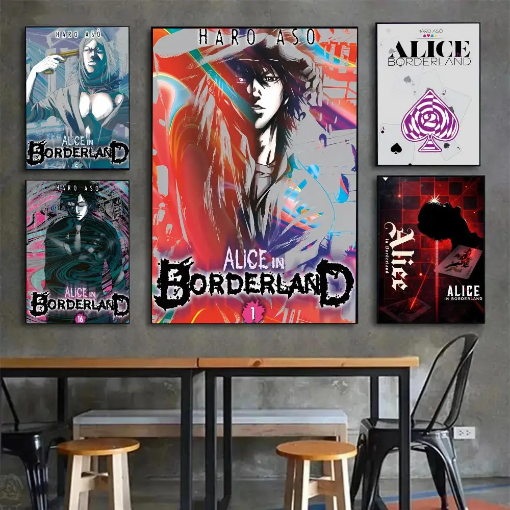 Thrilling Dystopian A-Alice in Borderland Poster Painting Wall Art Mural for Living Room Home Decor and Gifts