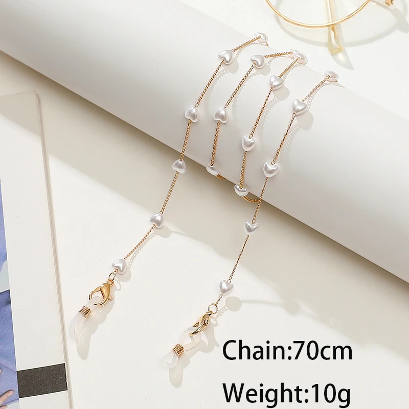 Luxury Colorful Crystal Beaded Sunglasses Mask Chain Lanyard for Women Outdoor Non-Slip Pearl Reading Glasses Chain Neck Rope