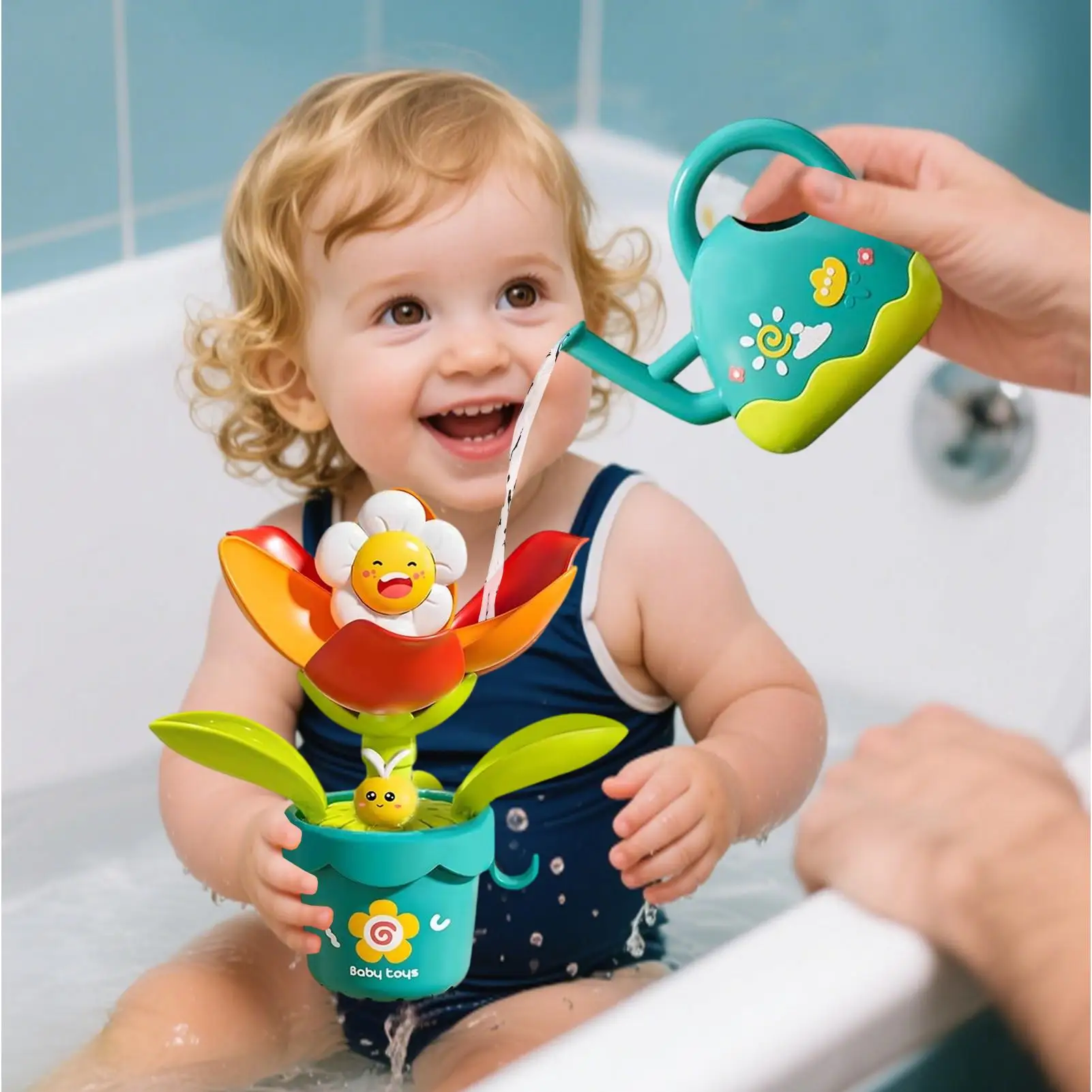 

Toddler Bath Toys Sunflower Sprinkler Baby Water Toys Interactive Water Games Sprayer Pool Games For Boys Kids Toddler Indoor