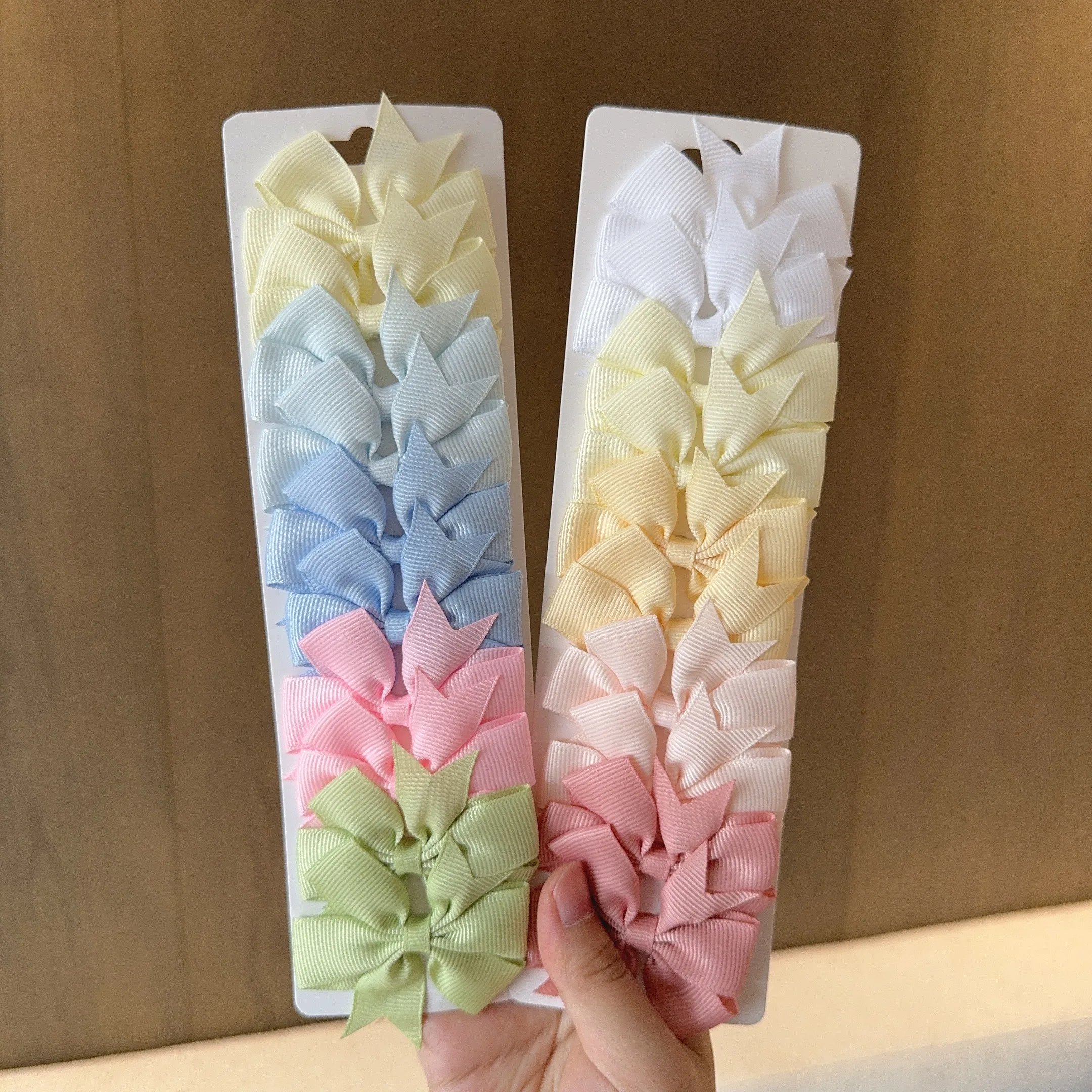 10Pcs/Set New Cute Ribbon Bowknot Hair Clips for Kids Handmade Bows Hairpin Barrettes Headwear Baby Girls Hair Accessories