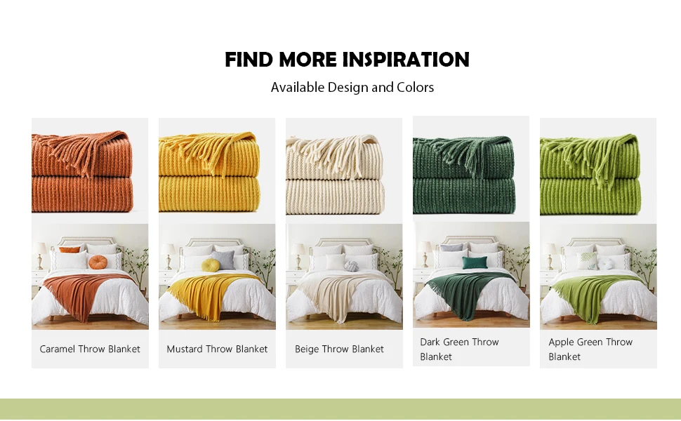 Battilo Chenille Knit Blankets with Tassels Caramel Plaid Throw Blanket for Bed Couch Decorative Sofa Blanket Bedroom Fall Decor