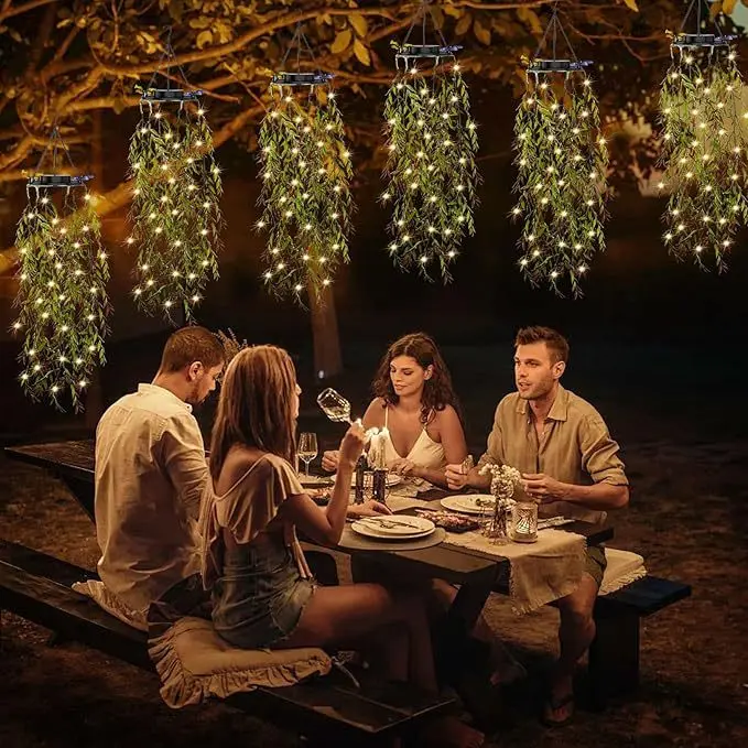 E2 Outdoor Garden 1 Pieces  Artificial Plants Solar Hanging Lights LED Fairy Lights Solar Lamp Outdoor Light Porch Wedding Decor