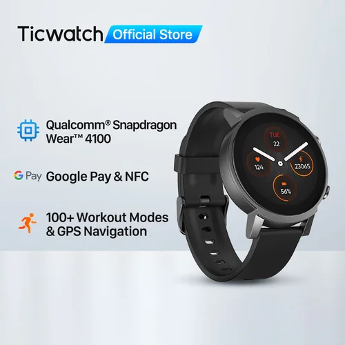 Imagen 1 del producto Ticwatch E3 Wear OS Smartwatch para hombres y mujeres Snapdragon 4100 8GB ROM IP68 Impermeable Google Pay Compatible con iOS y Android