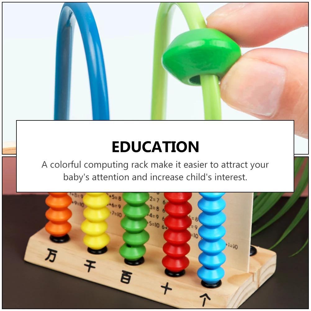 Abaco in legno Bambini Matematica Giocattoli 5 Aste 10 Perline Conteggio Numerazione Apprendimento Strumento educativo Calcolo cognitivo precoce del bambino