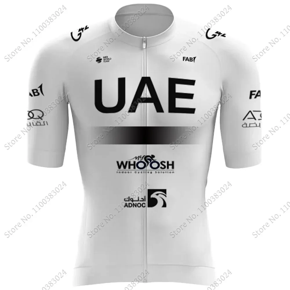 2023 White UAE Team Cycling Jersey Set Short Sleeve Summer Mens Clothing Road Bike Shirts Suit Bicycle Bib Shorts MTB Ropa