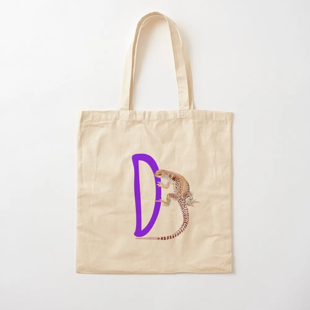 D is for Desert Iguana Tote Bag personalized tote reusable shopping bag large tote bag