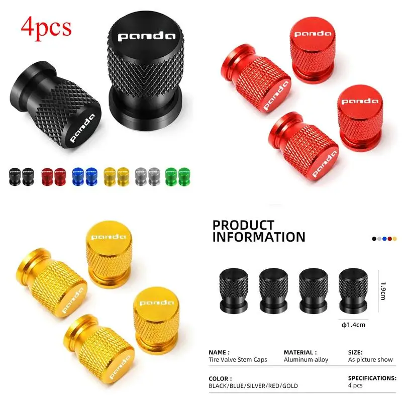 Waterproof Dustproof Wheel Tire Valve Stem Cover 4Pcs Valve Caps For Fiat Abarth 500e Tipo 500 500x Panda Punto Car Rim Parts