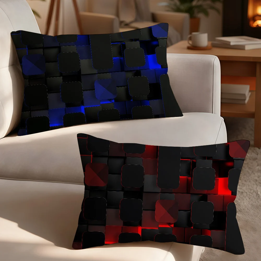 Geometric Cube Design Technology cushion cover Rectangular for Sofas Living Rooms Beds Dorms Camping and Home Decor Office