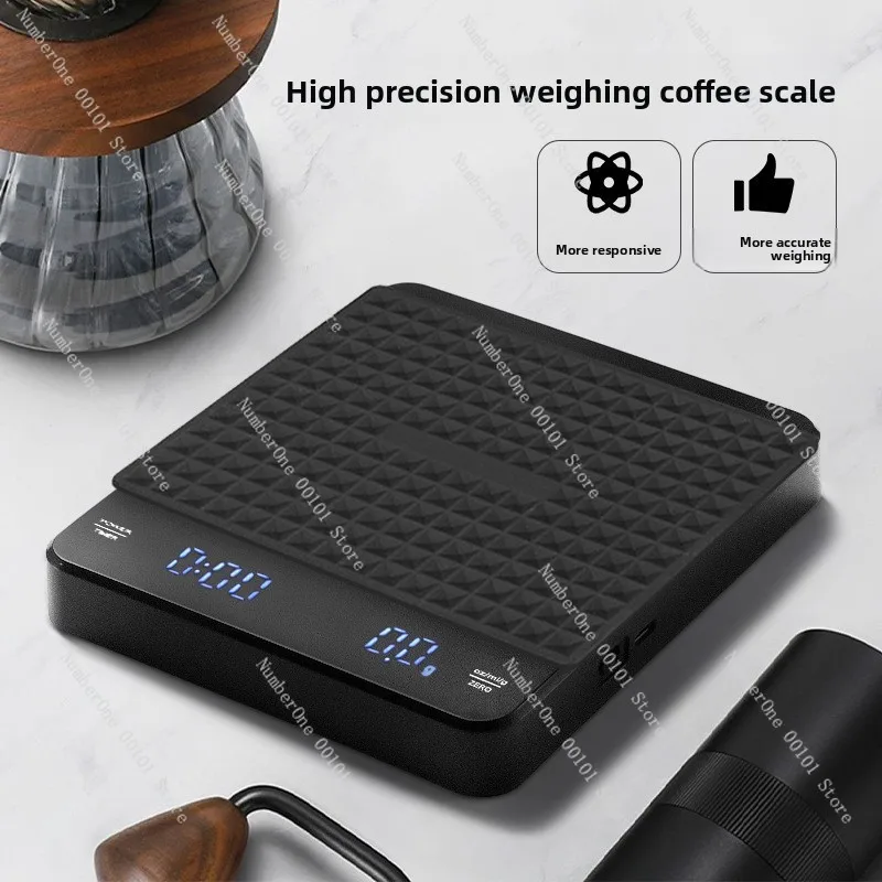Chronograph Coffee Electronic Scale | Type-C Charging Hand Brewing Coffee Scale