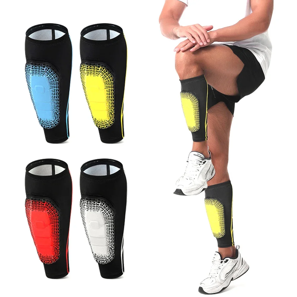 Soccer Shin Guards Pads Calf Sleeves Compression with EVA Pad Support for Football Baseball Taekwondo Boxing MTB Protective Gear