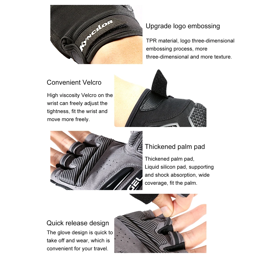 Half-fingered Cycling Gloves Men Liquid Silicone Shock Absorption Breathable Sports Bike Fitness Gloves