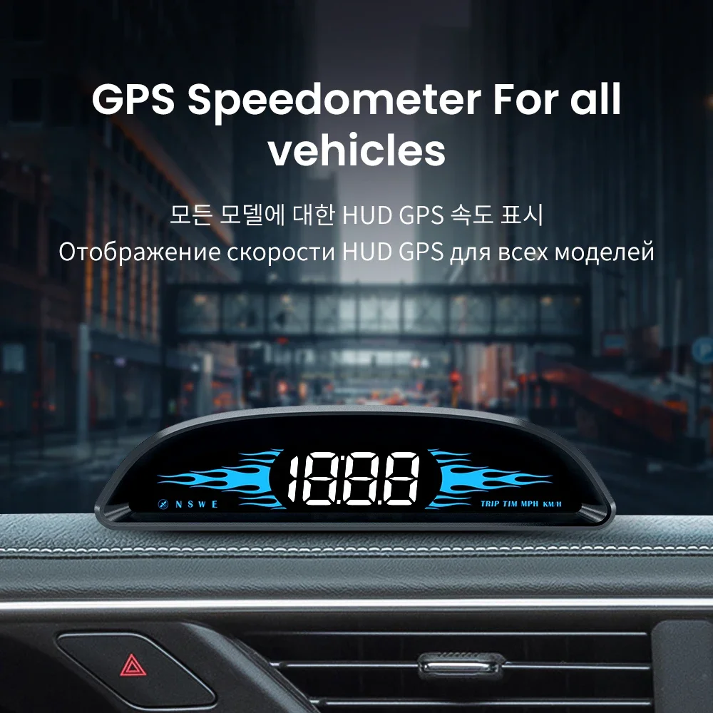 ForTesla G2 HUD Head Up Display Car GPS Speedometer With Compass Overspeed Alarm Fatigue Driving Warning For All Car