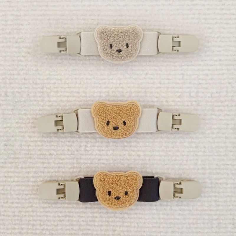 

Baby Garment Non-slip Pants Clips Plastic Pants Bed Sheet Elastic Fasteners Plush Bear Belt Buckle Waistband Extender For Child