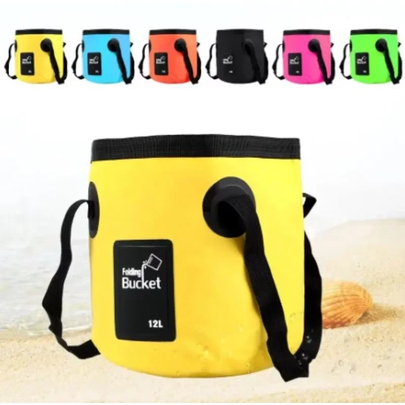 

12L Car Wash Bucket Multifunction Folding Bucket Portable Outdoor Travel Foldable Water Bucket Bowl Sink Washing Bag for Camping