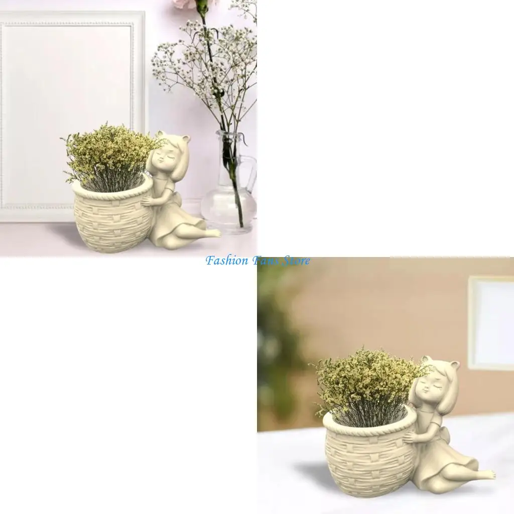 

Девушка цветочный горшок силиконовая смола формы эпоксидная смола литья сочный горшок плесень