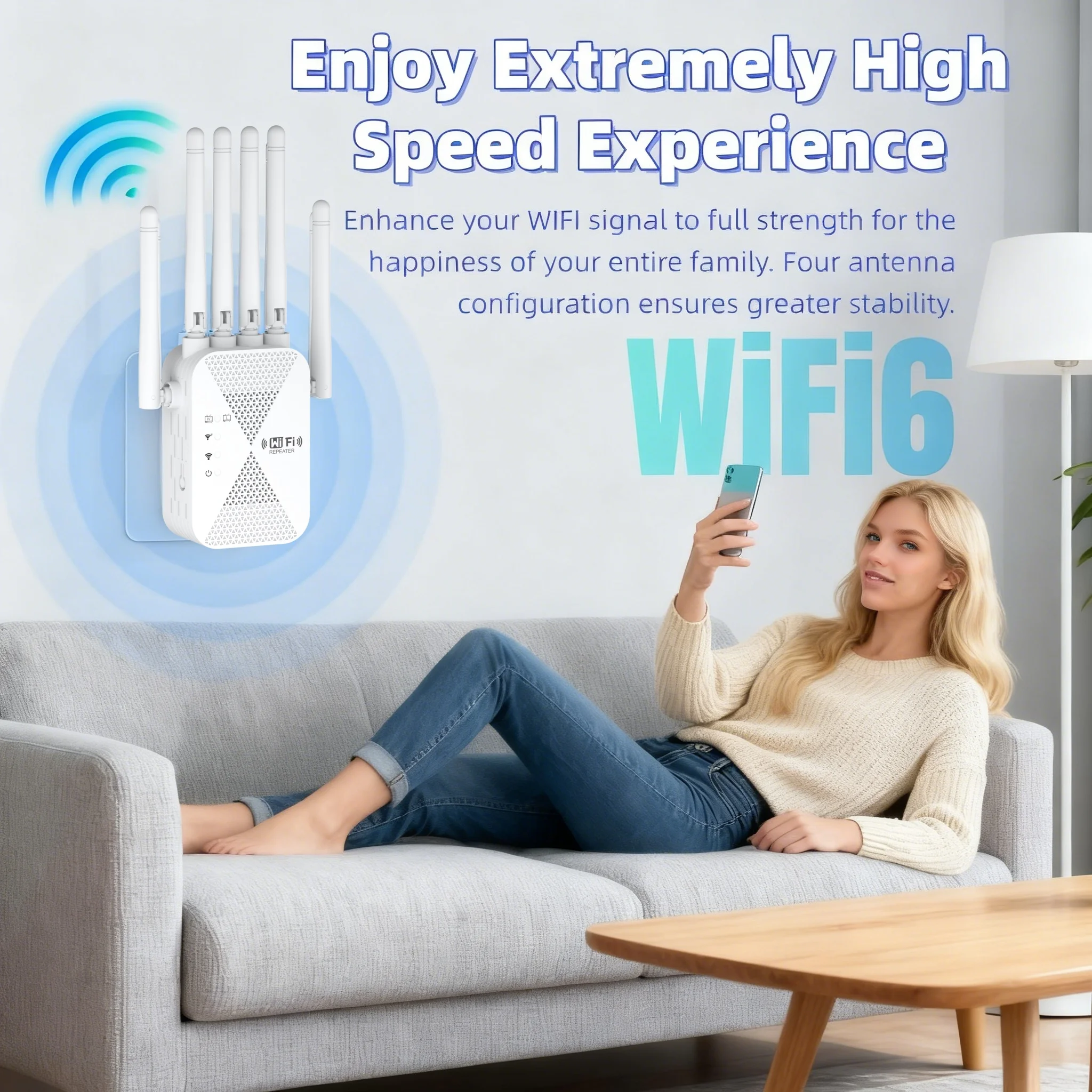 1200Mbps ثنائي النطاق اللاسلكية واي فاي مكرر 5G-2.4G إشارة راوتر طويلة المدى اللاسلكية موسع واي فاي مكبر للصوت واي فاي الداعم #6