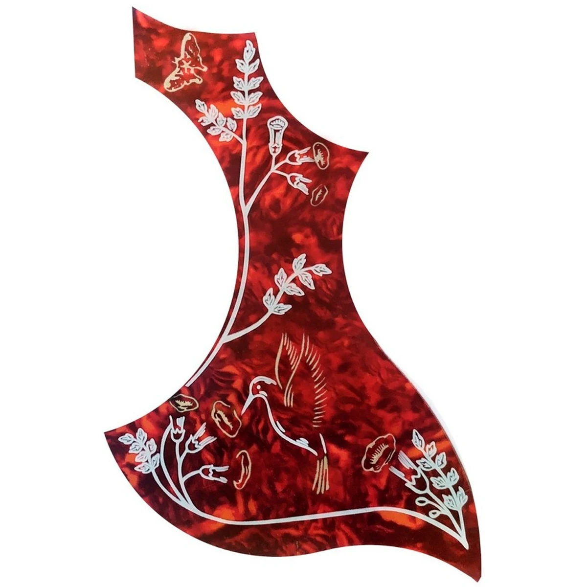 Anti Risk Shield Pickguard Guitar Acoustic Guitar Auto Sticker Vintage Floral Red Ronsani