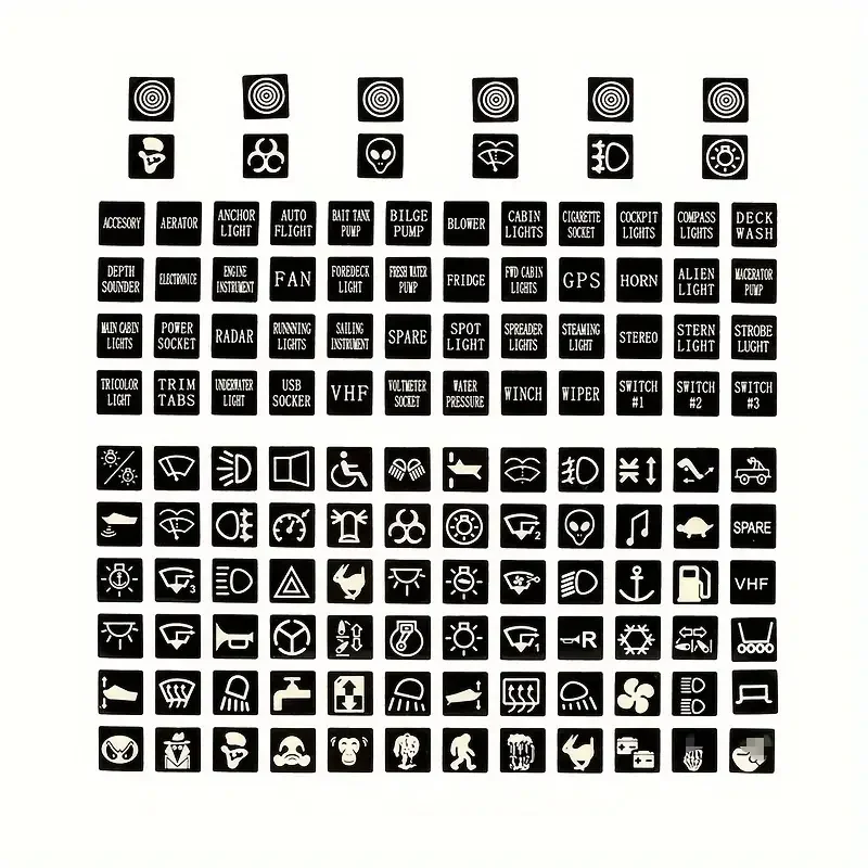 1PC Button Stickers Car Luminous Sticker Car Light Stickers Switch Relay Decoration Rocker Switch Label Circuit Panel Decals