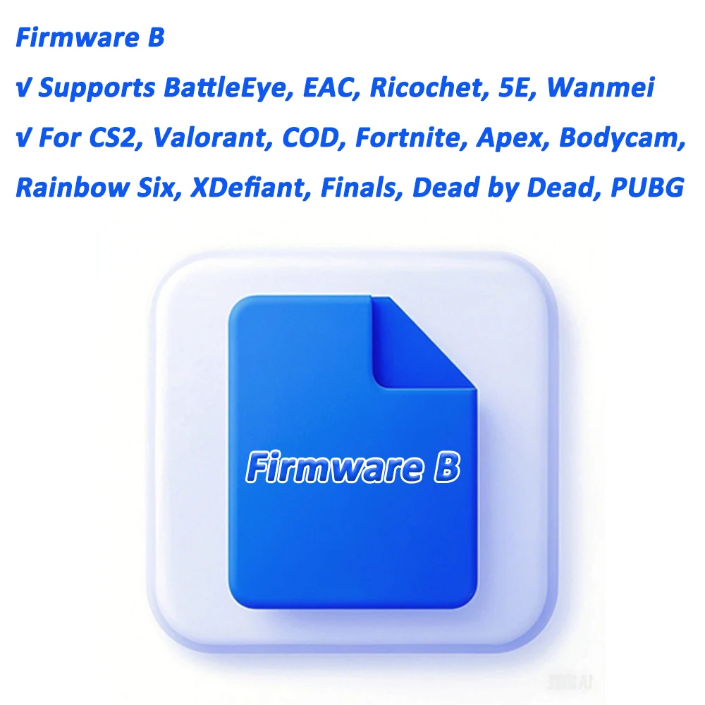 دعم البرنامج الثابت DMA COD، Fortnite، Apex، PUBG، Rainbow Six SeigeXDefiant، نهائيات، Dead by Deadlight، Bodycam، FW لـ DMA 75T