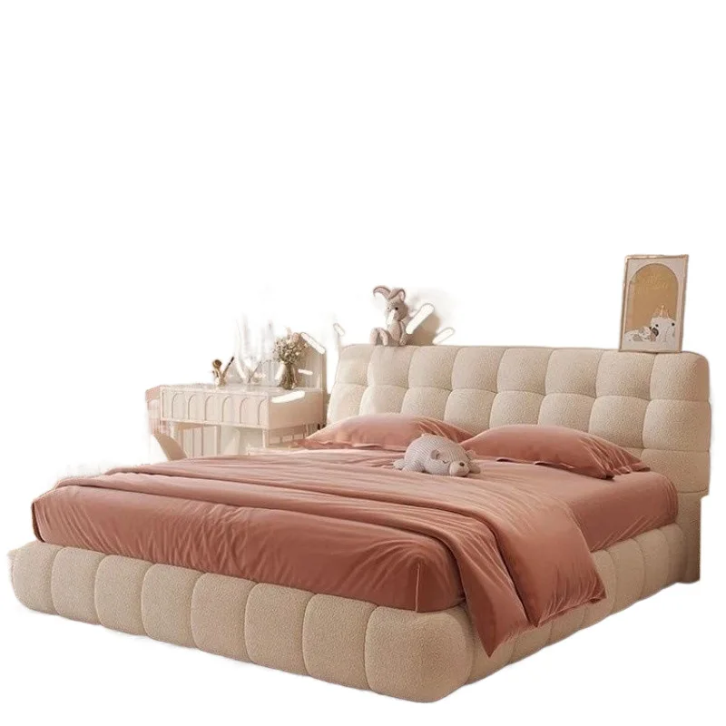 

New, marshmallow, fabric bed, girl, bedroom, cream wind, double