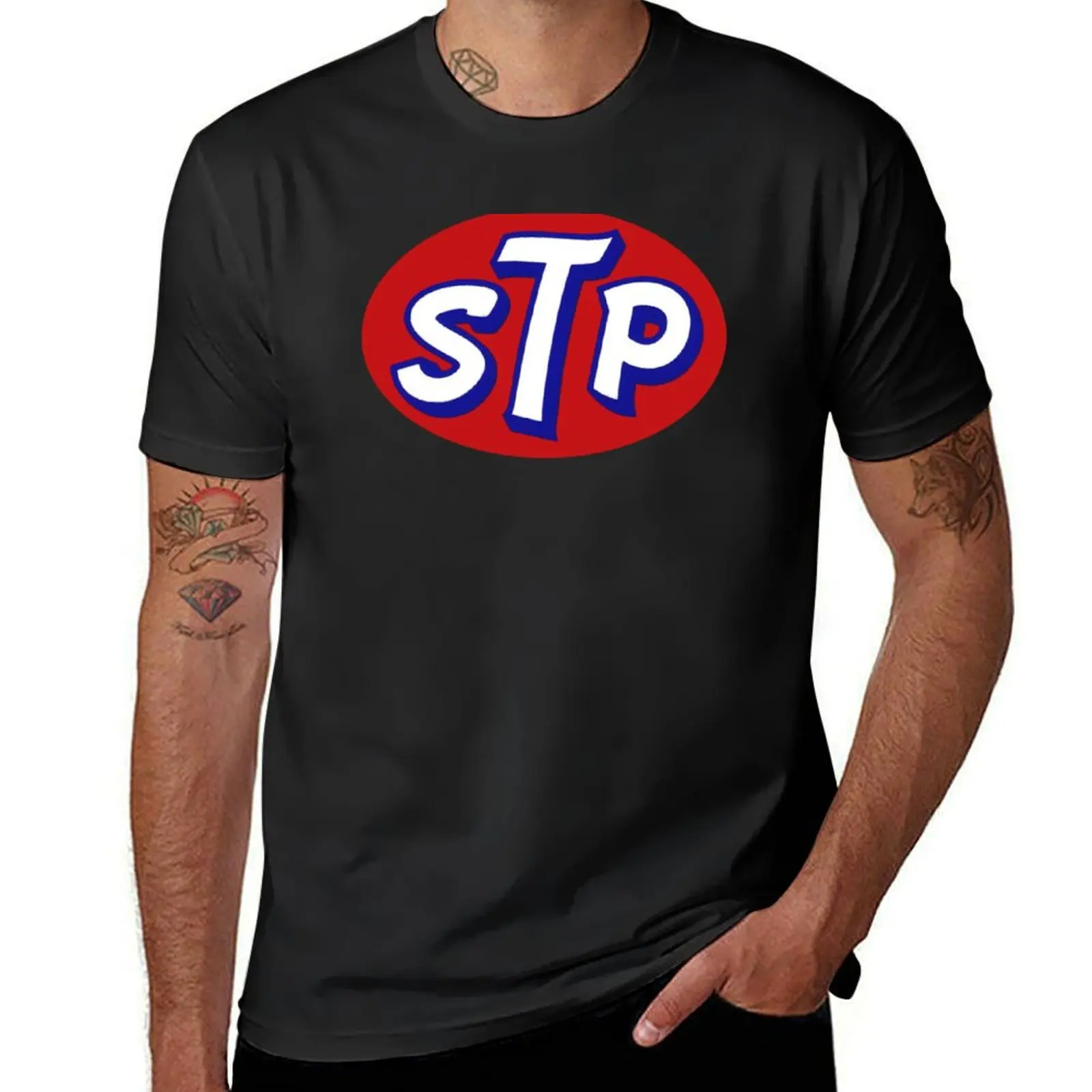 T-shirt blanc pour homme, logo STP, customisation, heavyfriendmedicams