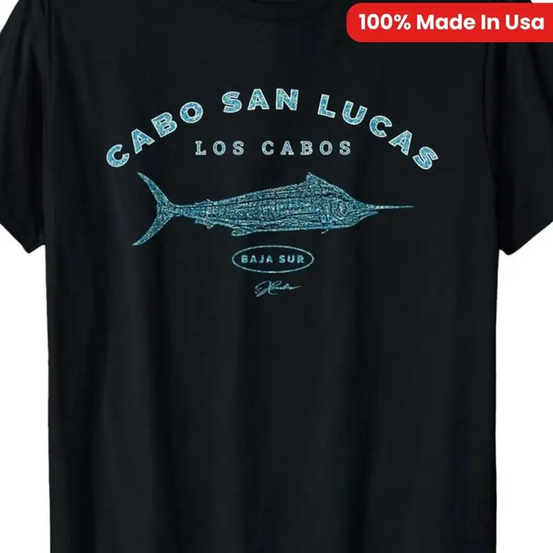 Camiseta 100% Hecha en EE. UU. 180g Cabo San Lucas Blue Marlin