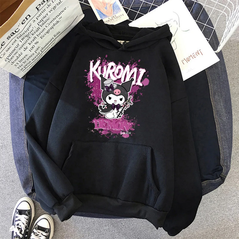 Hoodie 90s Y2k Gothic Hoodies Kuromi Japanese Anime Hoodie Kuromi Sweatshirt Clothes Tops Sweatshirt Clothing High Street