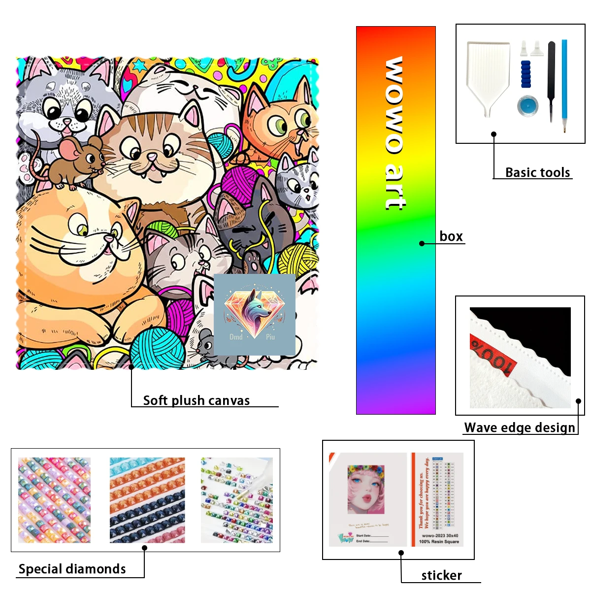 

【Piu Diamond Art】Juegos gatunos Crystal AB Rhinestone FD Rhinestone Perfect Resin Diamond