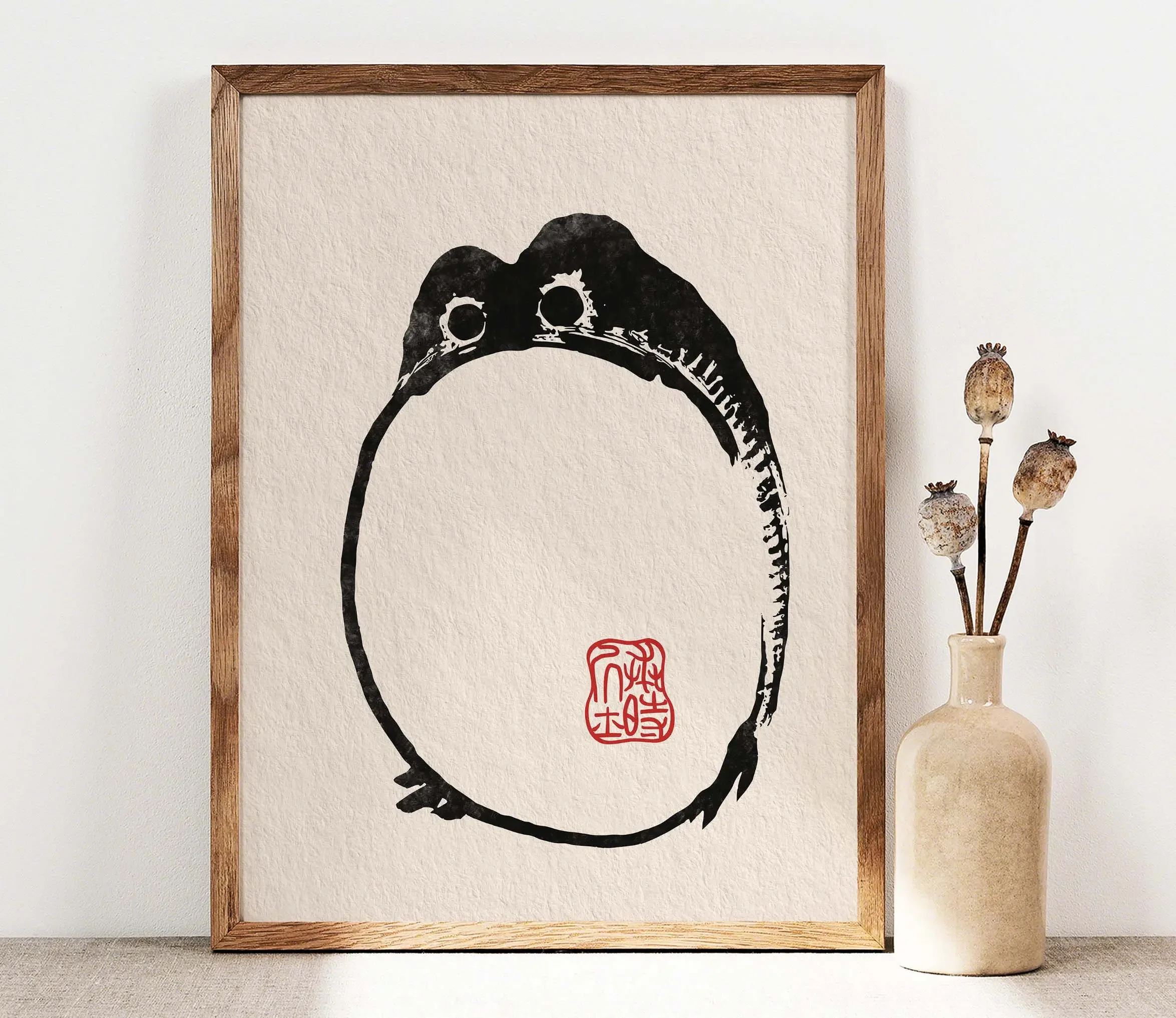 Vintage Animal Wall Art Japanese Black and White Print Pictures Home Decor Gifts Matsumoto Hoji Funny Frog Canvas Painting