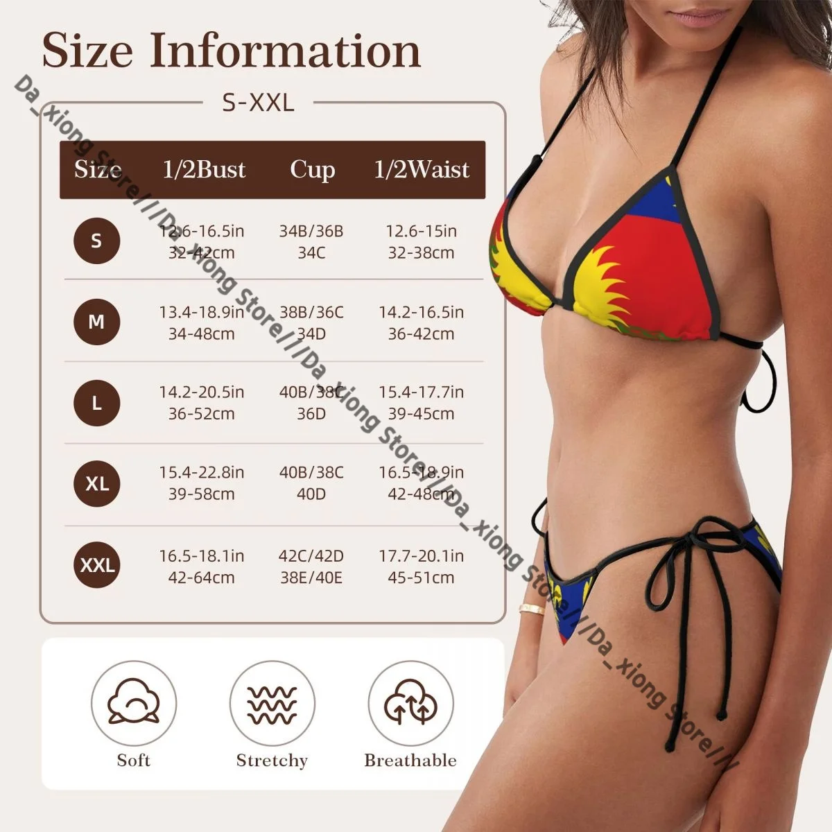 Woman Swimsuit Sexy Bikini Set Swimwear Flag Of Guadeloupe Two Piece Bathing Suit