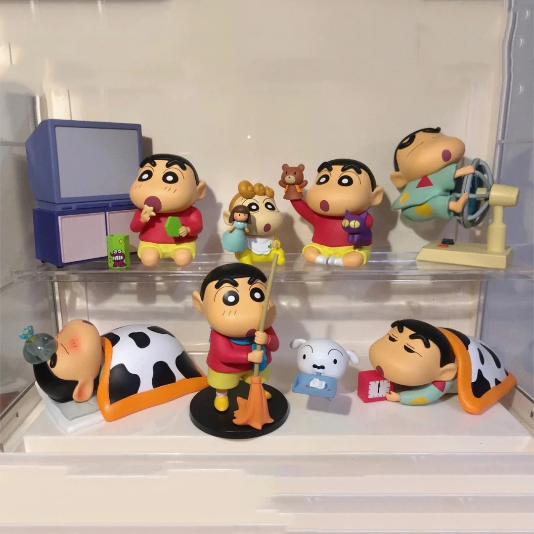 Blind Box Crayon Shin-Chan Clean Nohara Kobayashi Daily Life Pvc Action Figure Collectible Toy Desktop Decoration Collection Toy