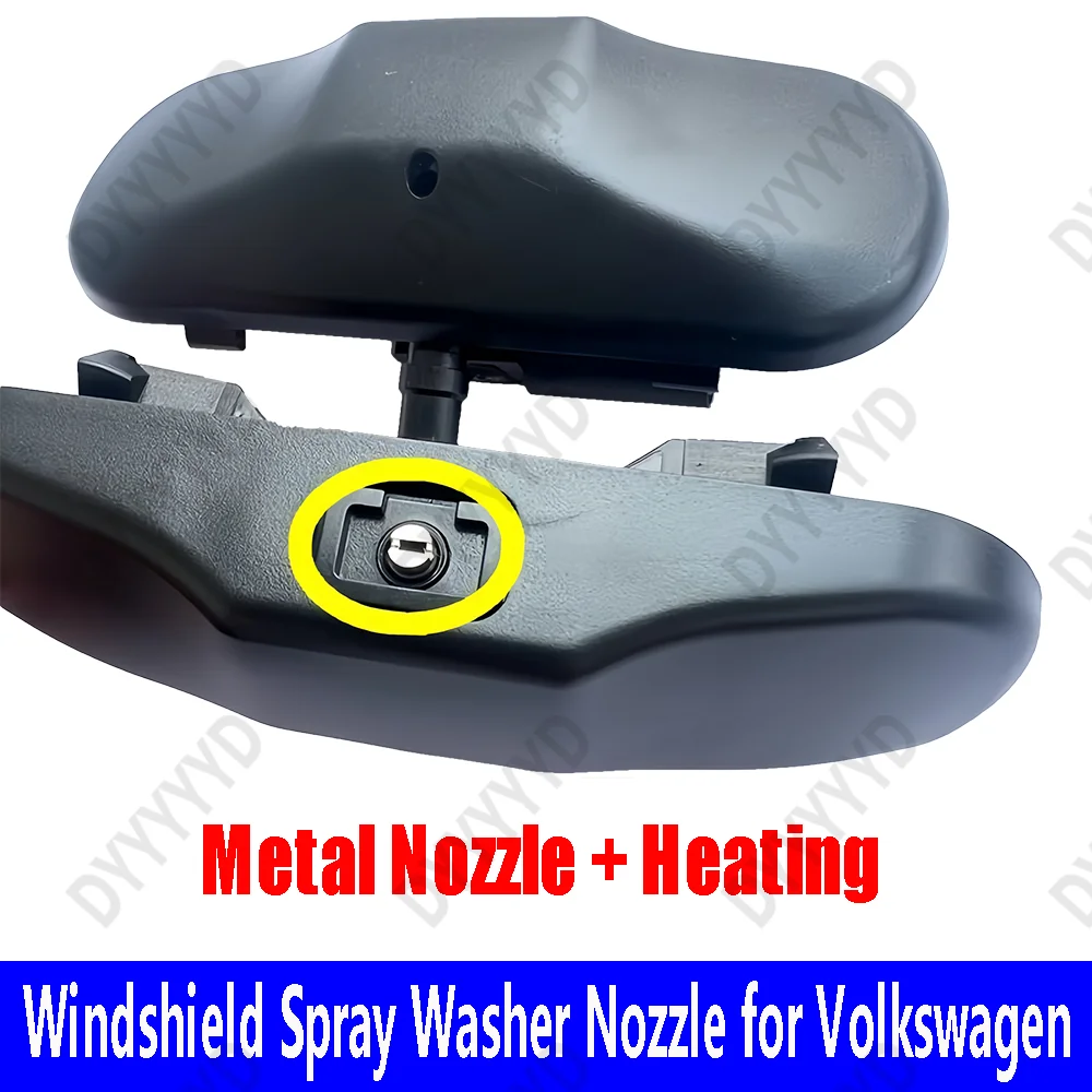 

2 Pcs Car Front Windshield Glass Wiper Water Spray Heated Nozzles For Volkswagen VW Passat Jetta Golf Touran Tiguan Caddy MK5 6