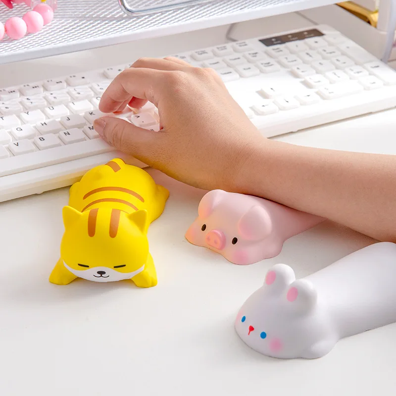 Imagem -03 - Animais Kawaii Apoios de Pulso com Espuma Macia Mouse Pad Desk Hand Pillow Teclado Suporte Almofada Material de Escritório Escolar