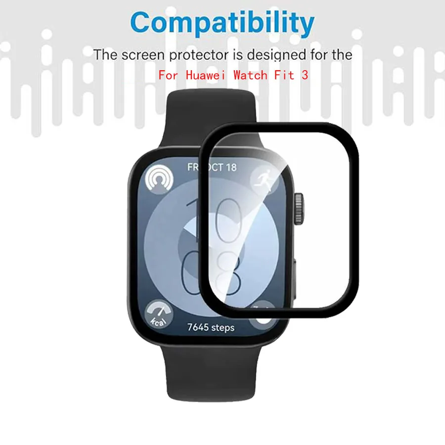 화웨이 워치용 보호대 필름, 핏 3 스크린 보호대, 3D 커브드, 화웨이 워치 핏 3 스마트워치 필름 액세서리
