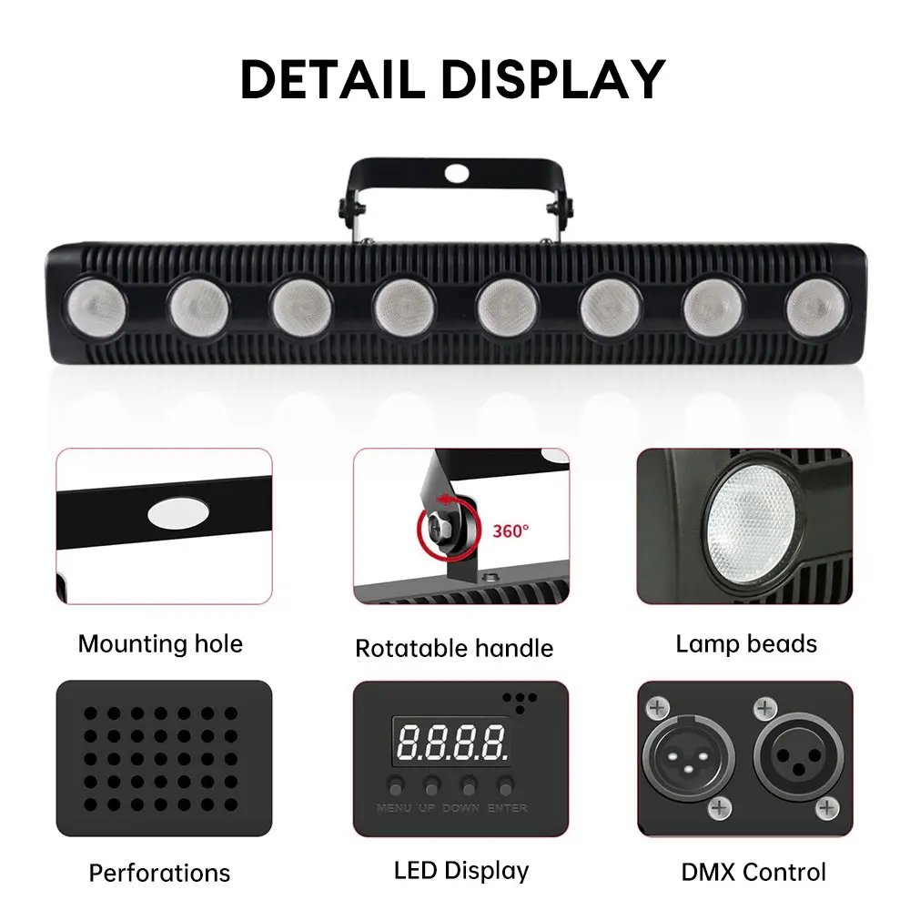 8 Led Rgbw 4 In 1 Dmx Wall Light Dj Disco Party Stage Light Wall Wash Light Dyed Background Birthday Wedding Stage Bar Light Ktv