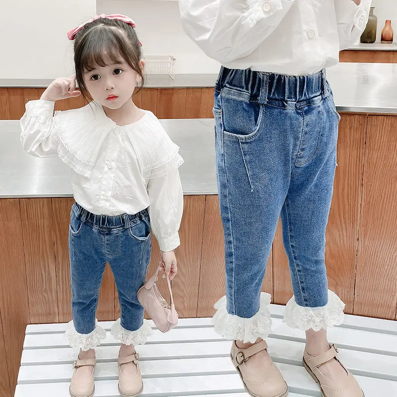 

IENENS Kids Baby Girls Casual Clothes Jeans Trousers Toddler Infant Denim Clothing Pants Children Bottoms 1 2 3 4 5 6 7 Years