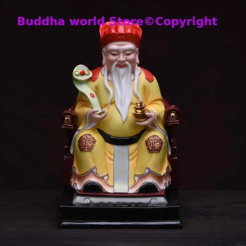 Asia HOME alter Temple High grade Porcelain God of wealth TU DI GONG Buddha statue shop bring money GOOD LUCK CAI SHEN statue