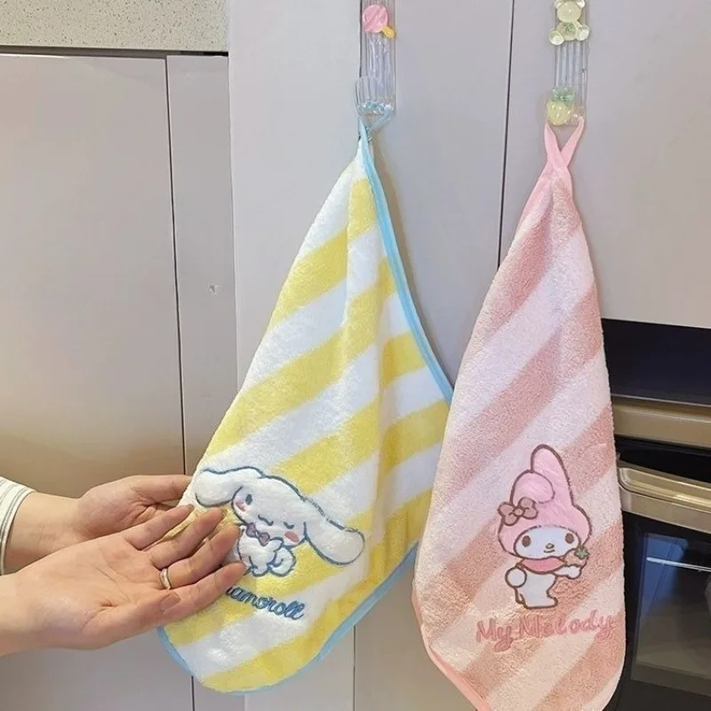 Kawaii Kuromi – serviette à main My Melody cannelle, figurines d'action, dessin animé, forte Absorption d'eau, cadeaux pour enfants