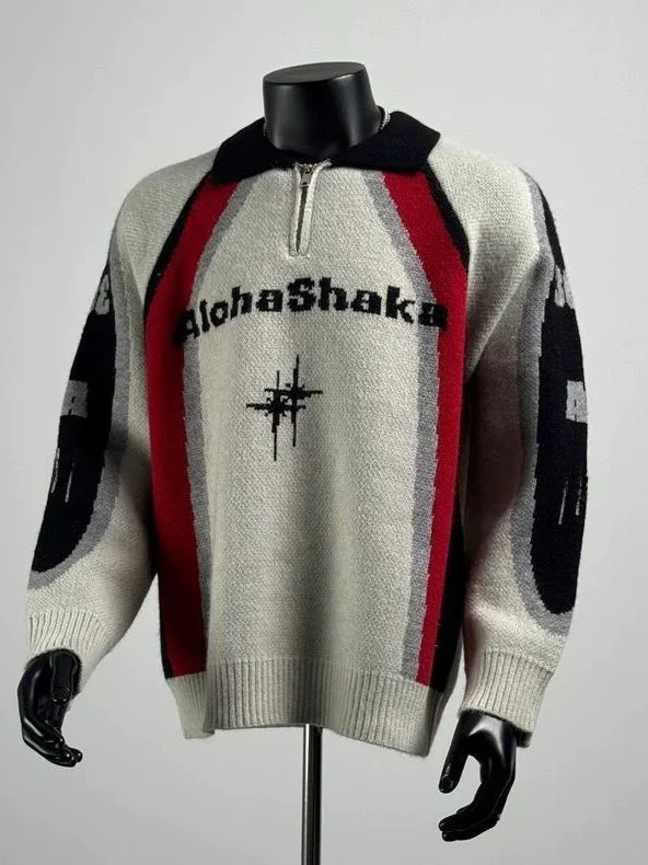 

Мужской теплый свитер-худи американского модного бренда с воротником, вязаный, с цветными блоками, длинный рукав, из полиэфирного волокна, осень-зима